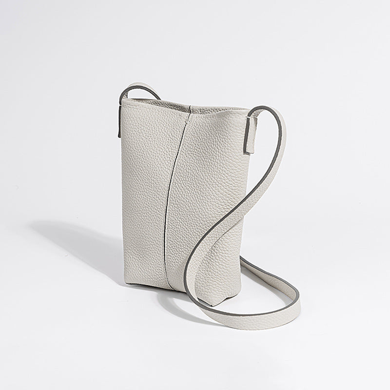 Minimalist Genuine Leather Crossbody Phone Bag for Women Compact Versatile and Mini Purse for Everyday Use