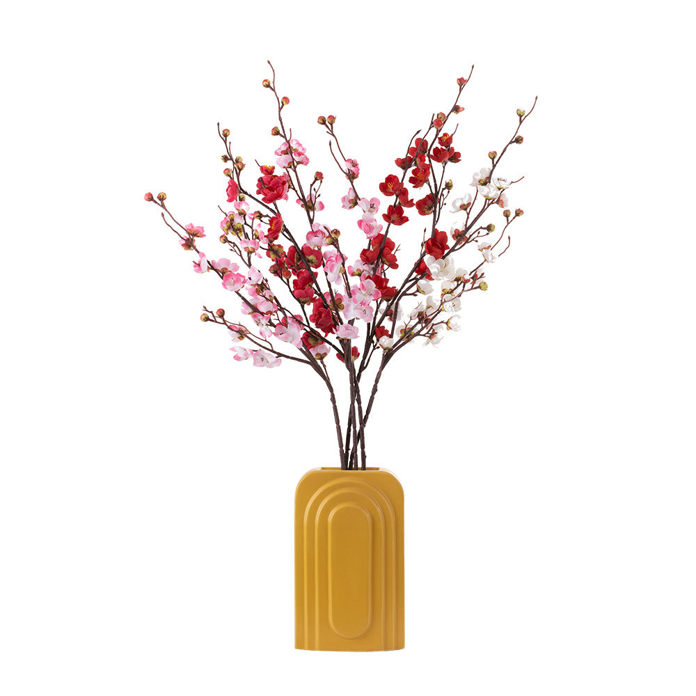 Lifelike Wax Plum Blossoms and Japanese Cherry Blossom Decor – Stunning Floral Arrangement for Wedding, Home, and Photography Backdrop – MW36860