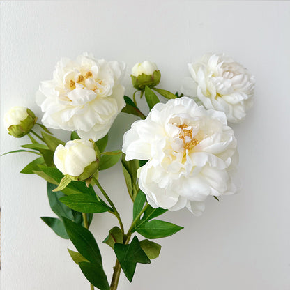 Realistic Double-Headed Peony Artificial Flowers – Stunning Faux Peony, Elegant Home Decor for Living Room and Dining Table Centerpiece, Gorgeous Silk Rose Arrangement