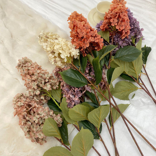 Stunning Autumn-Hued Hydrangea Faux Flowers for Wedding Décor and Photography Props - Perfect for Monet Garden Themed Events