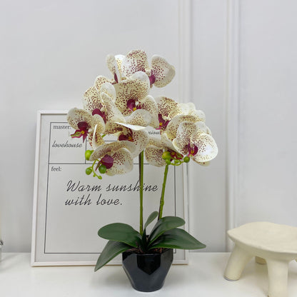 Realistic 3D Printed Orchid Planter Set with Vase – Stunning Artificial Flower Decor for Elegant Home Interiors