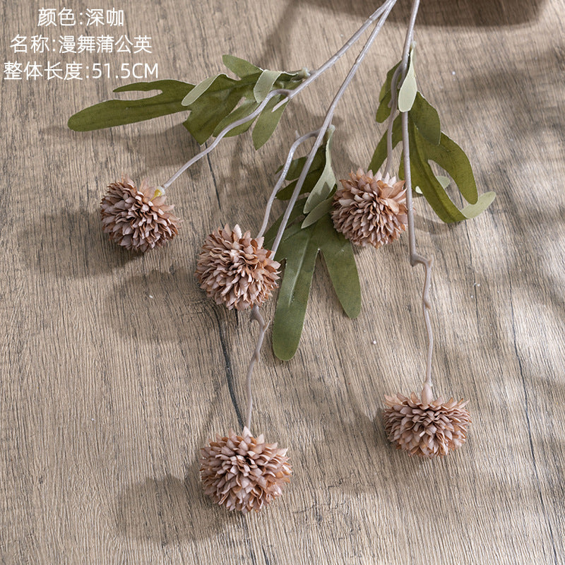 Elegant Fake Green Plant with Dancing Dandelions – Lifelike Faux Flower Wedding Decor for Modern Celebrations - INS Style MW66783