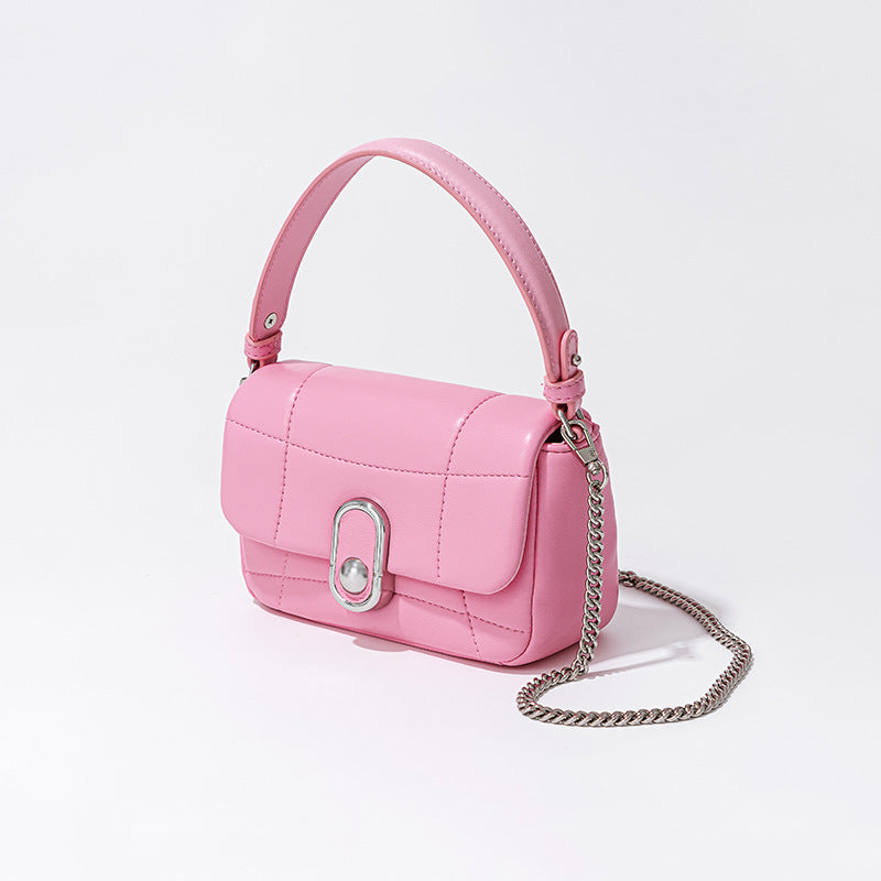 Mini Chocolate Bag Unique Design Chain Strap Underarm Bag Luxurious and Versatile Genuine Leather Tote for Women