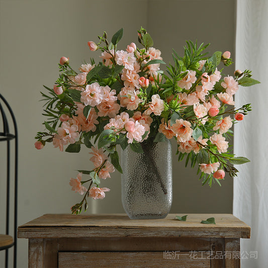 Romantic Minimalist Floral Arrangement with Camellia Silk Flowers for Home Décor - Perfect Dining Table Centerpiece and Timeless Decoration