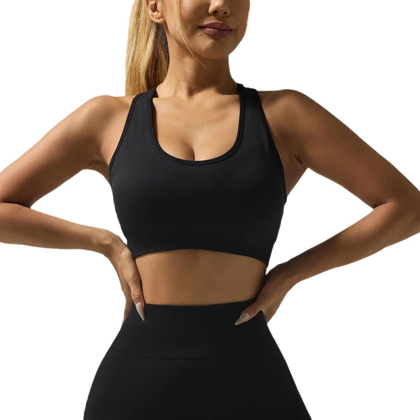 Backless U Neck Sports Bra and Workout Top Shockproof Breathable Design for Running Yoga and Fitness