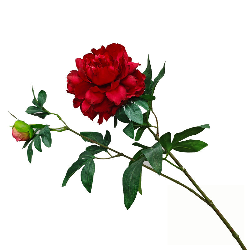 Lifelike Artificial Peony Flowers for Weddings and Home Decor - Elegant Red Peony Decorations for Celebrations and Living Room Accents - High-Quality Plastic Floral Display