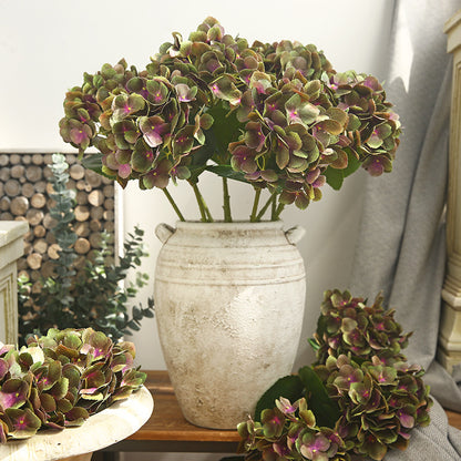 Single Stem Touch-Feel French Hydrangea - Realistic, Moisture-Retaining Artificial Hydrangea Flower for Elegant Home Decoration and Hotel Floral Arrangements