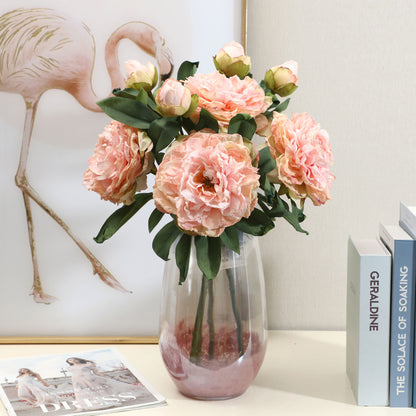 Luxury Double-Headed Peony Artificial Flowers: Elegant Home Decor for Living Room, Stunning Table Centerpiece, Realistic Floral Arrangement