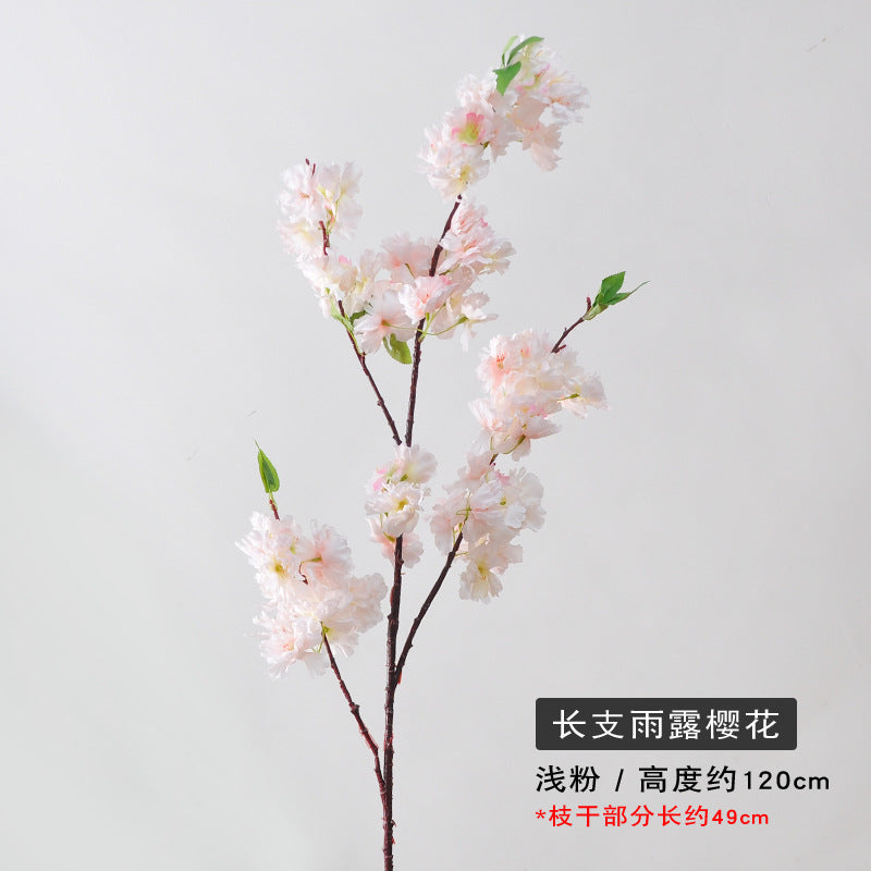 Realistic 120cm Cherry Blossom Branch - Vibrant Faux Flower for Simple Decor, Perfect for Scenic Landscape Design and Elegant Wedding Arrangements