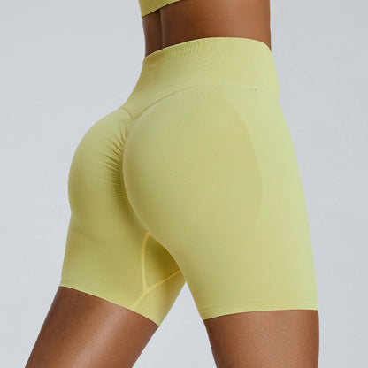 Seamless High Elastic Women's Yoga Shorts Peachy Athletic High Waisted Butt Lifting Shorts for Outdoor Running and Fitness