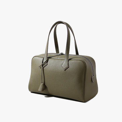 Luxurious Genuine Leather Tote Bag for Women Versatile Commute Essential Handbag Grain Cowhide Design