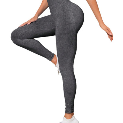 Wrinkle Detail Ankle Cuffed Running and Workout Pants for Women Seamless Peach Yoga Leggings for Comfort and Style