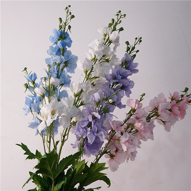 Luxurious Touch Moisture-Locking Delphinium Long-Stemmed Faux Flowers for Weddings, Home Decor, and Photography Props – Stunning Realistic Artificial Floral Arrangements