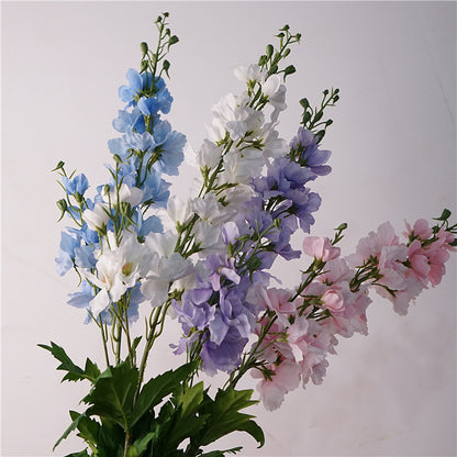 Luxurious Touch Moisture-Locking Delphinium Long-Stemmed Faux Flowers for Weddings, Home Decor, and Photography Props – Stunning Realistic Artificial Floral Arrangements