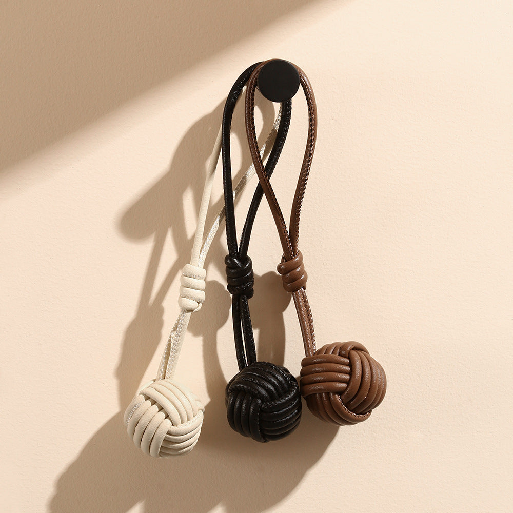 Korean Inspired Handmade Snowball Charm Unique Woven Design for Versatile Women's Bag Accessories Quality Handbag Pendant