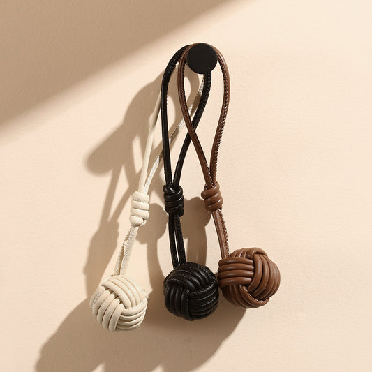 Korean Inspired Handmade Snowball Charm Unique Woven Design for Versatile Women's Bag Accessories Quality Handbag Pendant