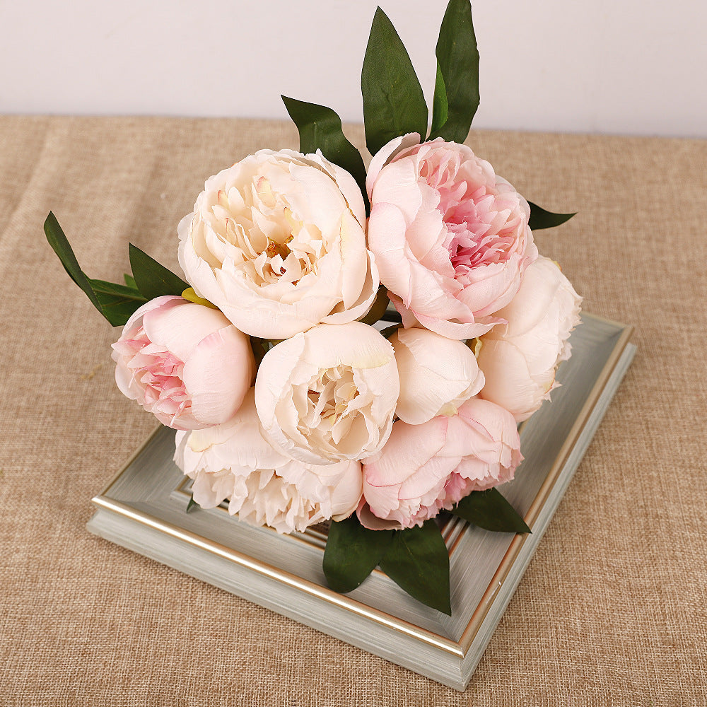 Realistic Luoyang Peony Artificial Flower Bouquet - Beautiful Faux Peonies for Home Decor, Wedding Celebrations, and Photography Props