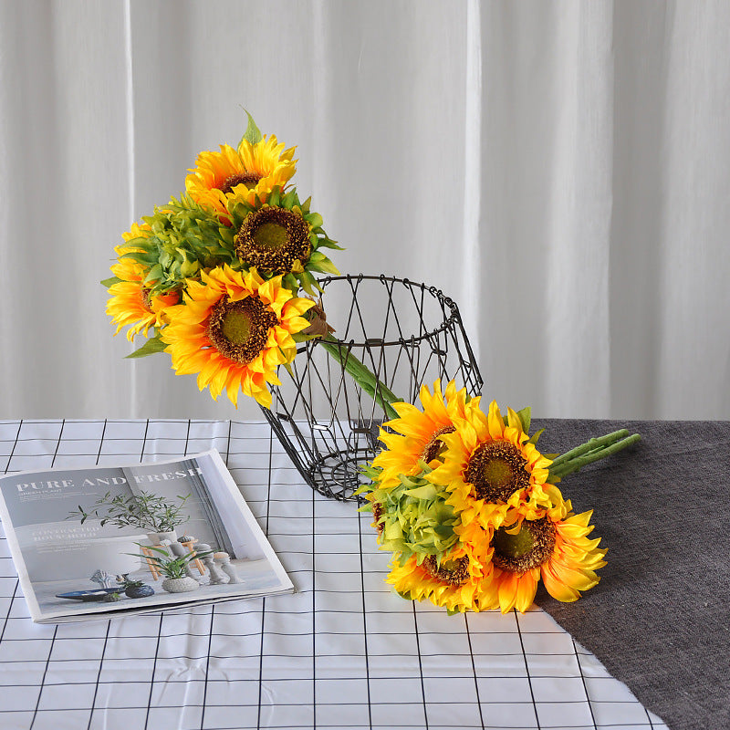 Vibrant 6-Head Sunflower Bouquet - Perfect for Home Décor, Event Styling, and Photography Props