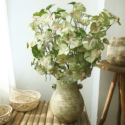 Realistic Faux Green Plant Branches with Rooted Trifoliate Monstera Leaves - Perfect for Elegant Living Room Floral Arrangements