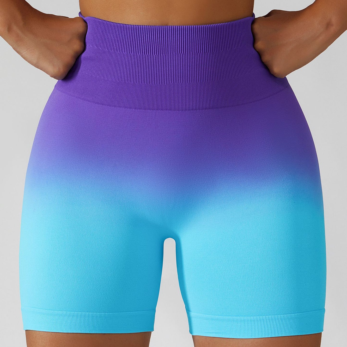 High Waisted Gradient Seamless Yoga Shorts for Women Breathable Butt Lifting Stretchy Fitness Pants for Gym Workouts and Everyday Wear