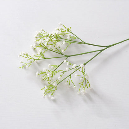 Realistic Faux Baby's Breath Bouquet - 3 Branch Soft Touch Plastic Flower for Wedding Decorations, Bridal Handheld Bouquets, Photography Props