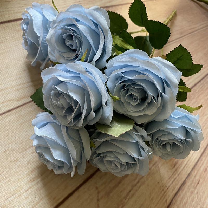 Stunning Realistic Multi-Head Artificial Rose Bouquet for Wedding Decorations, Photography Props, and Event Decor - Perfect for Bridal Arrangements