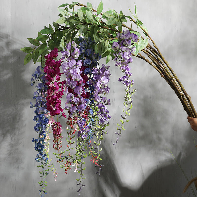 Wedding Event Decorative Hanging Wisteria Vines - Artificial Purple Wisteria Flowers for Elegant Hotel Decorations and Special Occasions