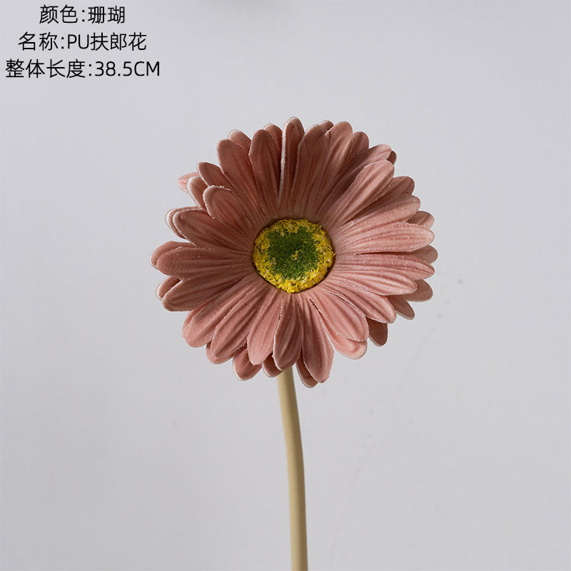 Realistic PU African Daisies & Furlong Flowers - INS Style Wedding & Home Decor Faux Flowers for Lasting Elegance - Model MW01513