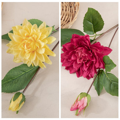 Realistic Single Stem Dahlia Artificial Flower - Perfect for Weddings, Home Decor, and Special Events | MW40356