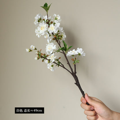 Charming Nordic Style Artificial Cherry Blossom Branches - Soft, Flexible Foam Decor for Home, Living Room, and Wedding Events