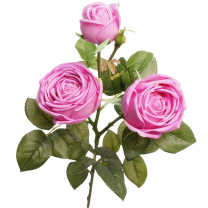 Touch Realistic Hydrating 3-Head Sweetheart Rose Home Decor Flower Arrangement - Perfect for Photography Props & Elegant Interior Decoration