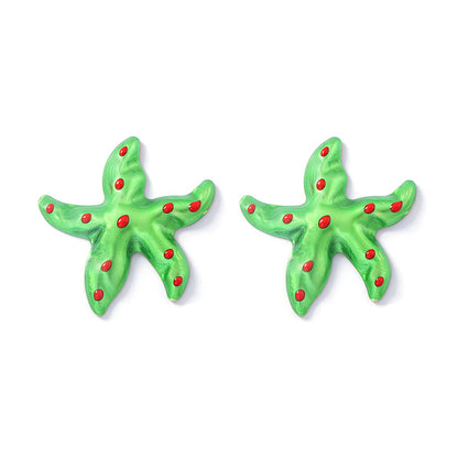 Stylish Ocean-Inspired Metal Geometric Starfish and Pentacle Earrings - Versatile Minimalist Accessories for Every Woman