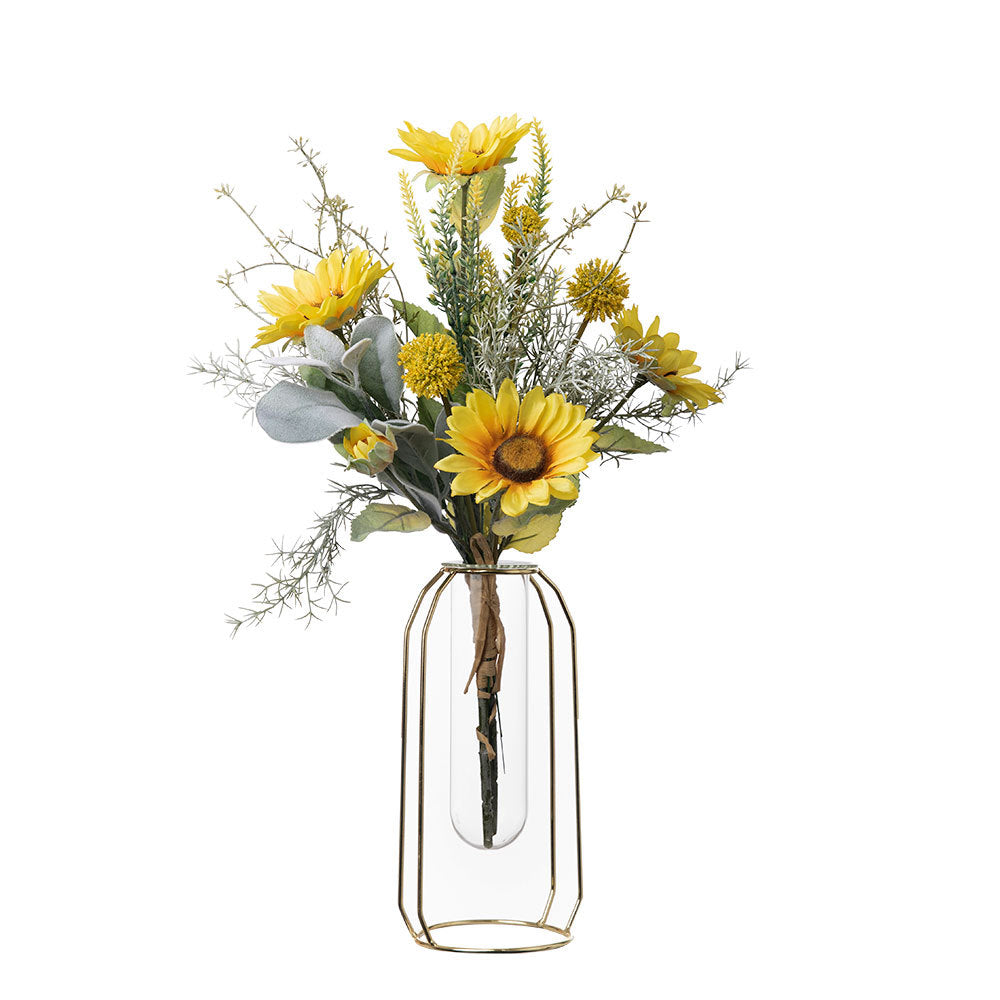 Elegant Artificial Sunflower Bouquet by Qian Mo - Perfect Faux Flower Decor for Weddings, Home and Event Decoration, Versatile Floral Wall Art CF01123