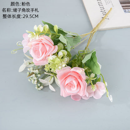 Elegant Faux Rose Bouquet with Realistic Floral Decor – Perfect for Home, Weddings, and Events | INSMW95002