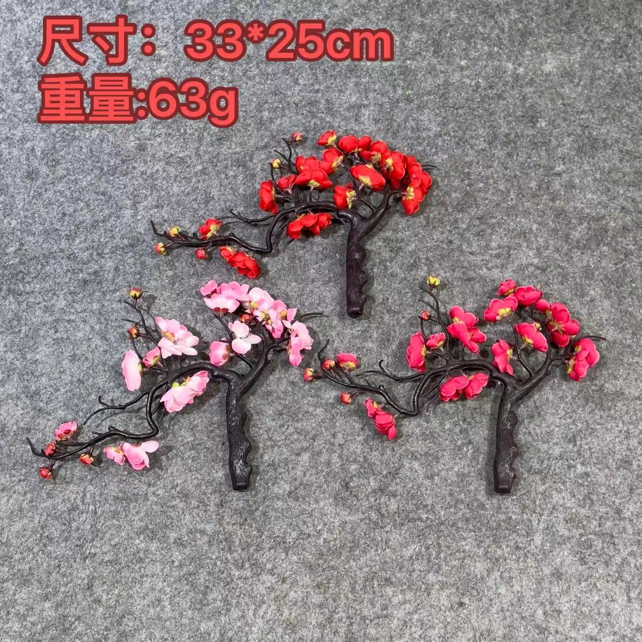 Realistic Single Branch Wax Plum Blossom - Elegant Faux Flower Arrangement for Living Room Decor, Wedding Decoration, and Potted Bonsai Display