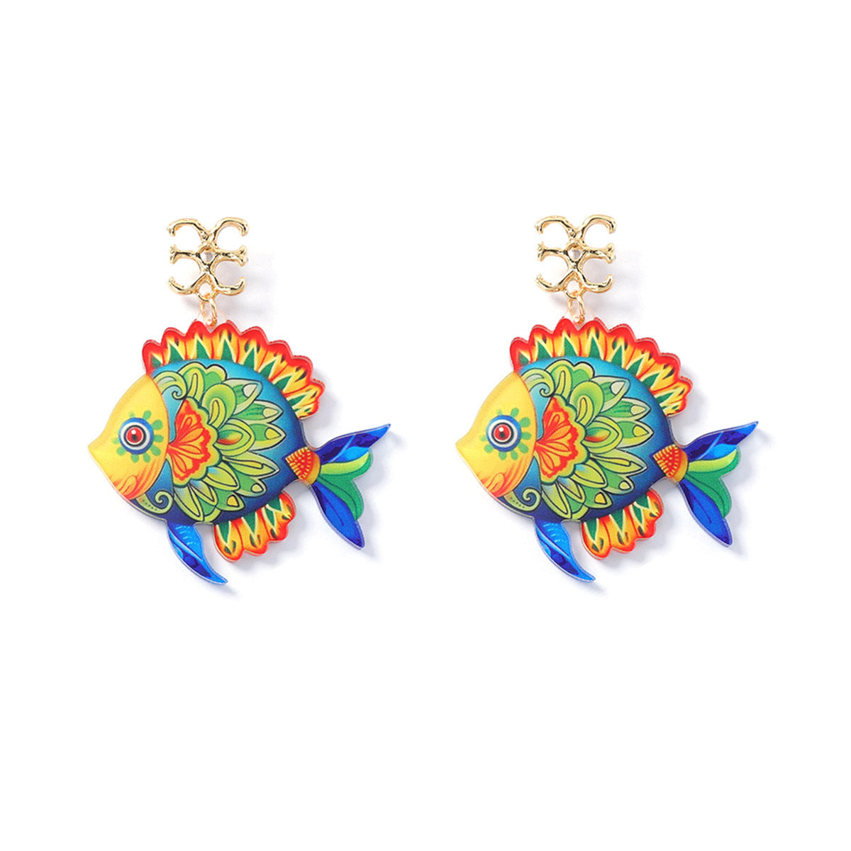 Charming Tropical Fish Series Acrylic Drop Earrings - Trendy Vacation-Inspired Jewelry for a Unique Touch