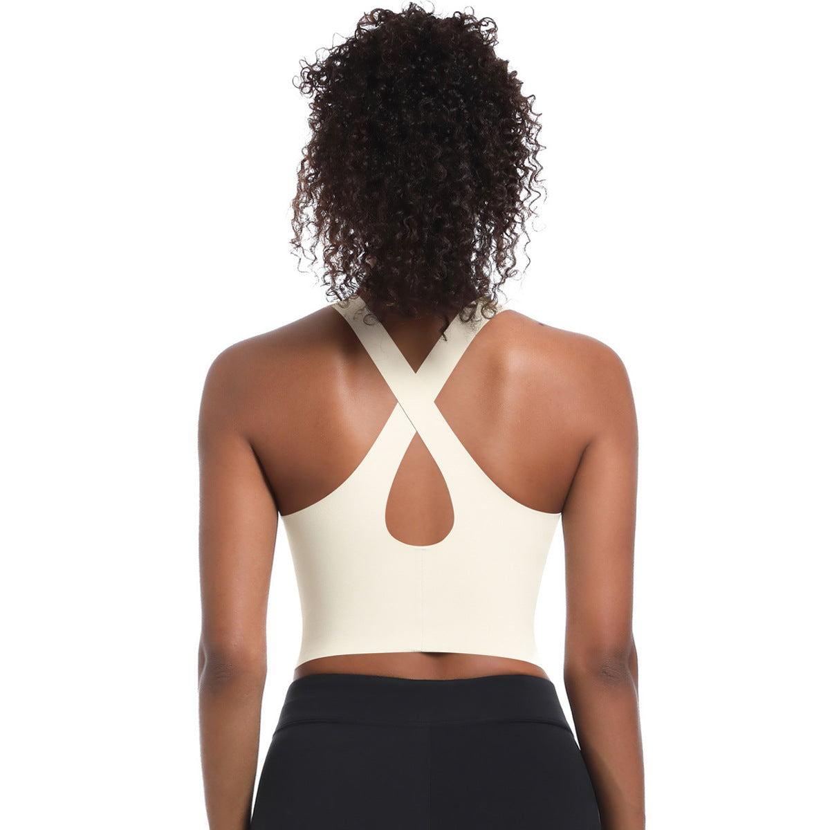 Seamless Breathable Women's Sports Bra Moisture Wicking Double Layered for Yoga and Running with a Beautiful Back Design