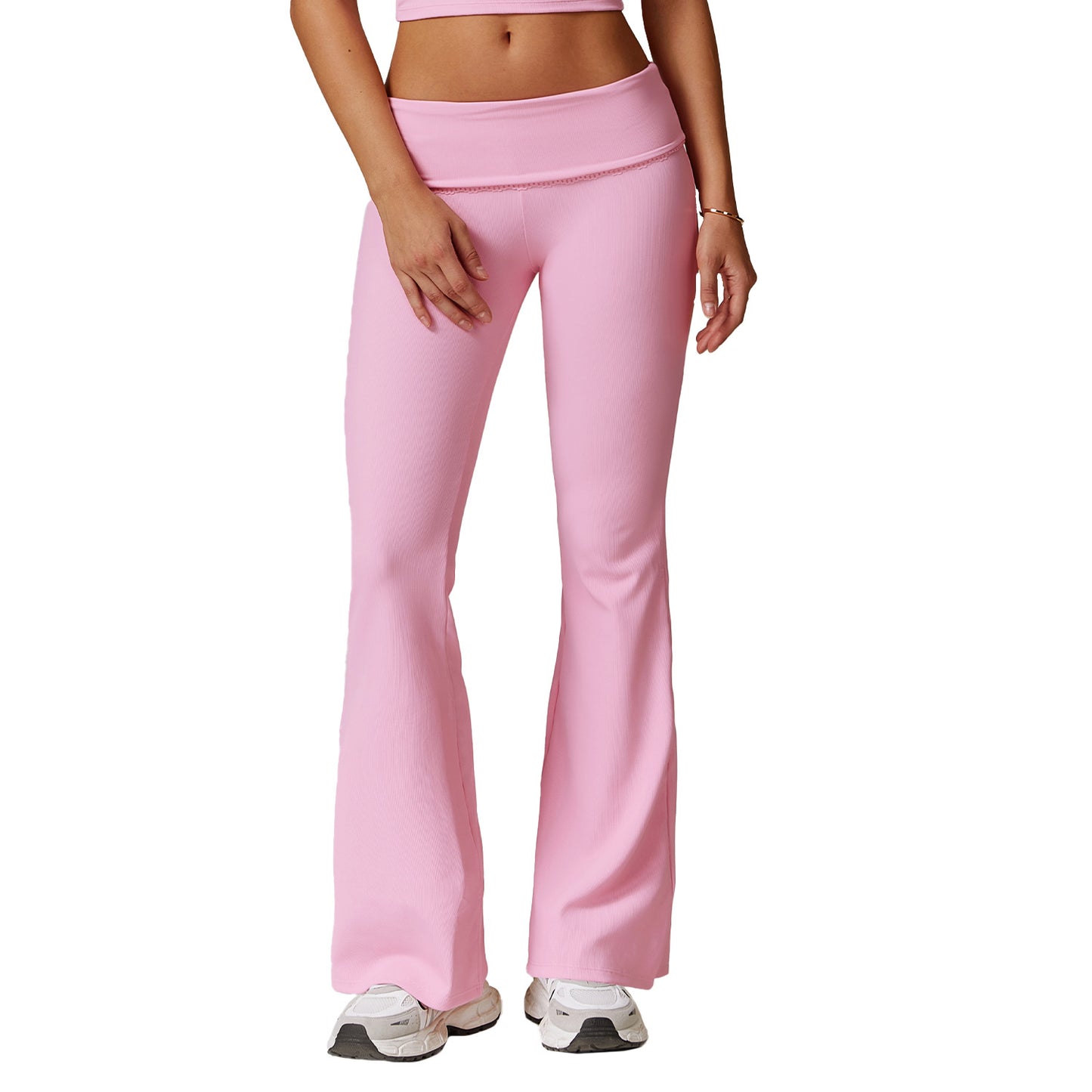 High Waisted Fitted Yoga Flare Pants Wide Legged Butt Lifting Casual Fitness Leggings 8828 for Comfort and Performance