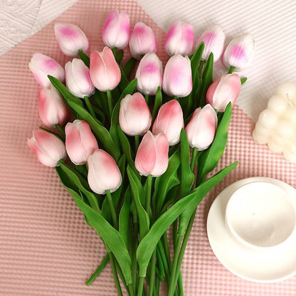 Realistic PU Tulip Artificial Flower Bouquet - Perfect Photo Prop and Elegant Home Décor for Living Room Floral Arrangements