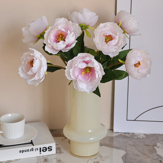 Elegant Single Stem Faux Peony Flower Arrangement - Perfect for Home Decor, Weddings, and Special Events | Lifelike Silk Peony for Stunning Floral Displays