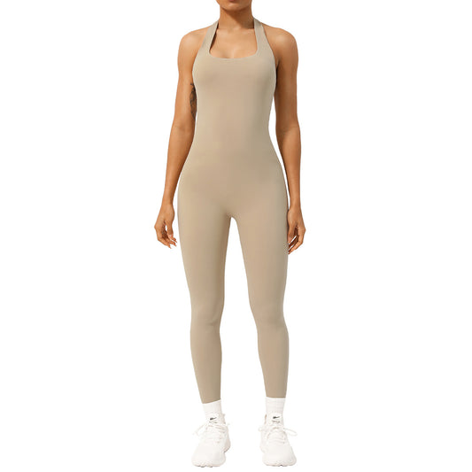 Summer Strapless Low Cut Waist Defining Yoga Jumpsuit with Built In Padding for Shaping and Lifting Seamless Design for Maximum Comfort