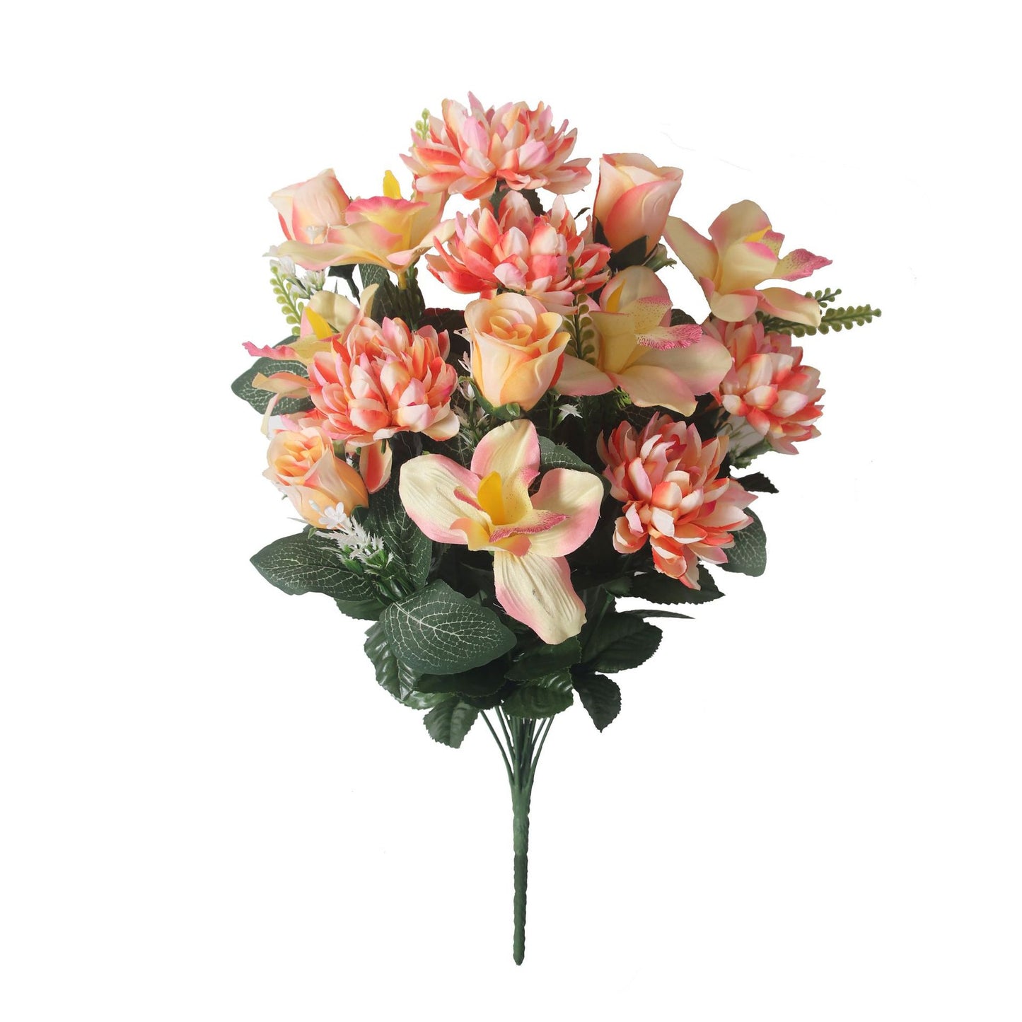 18-Stem Realistic Chrysanthemum and Faux Rose Bouquet - Perfect for Home Décor, Weddings, and Special Events