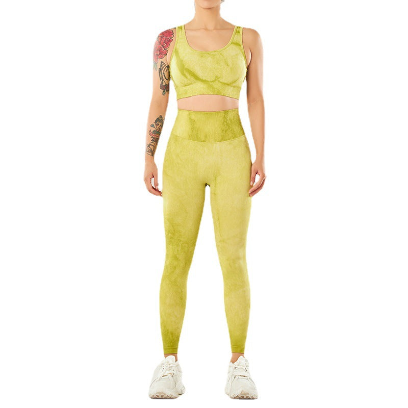 High Waisted Yoga Outfit Set with Supportive Bra Moisture Wicking Leggings for Comfort Enhanced Curves