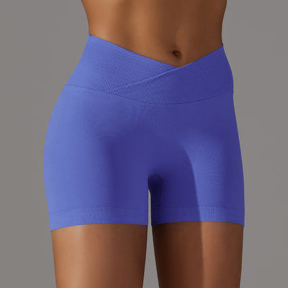 High Waisted Seamless Cross Shorts for Comfort Peach Lift Yoga Pants That Hug Your Curves Enhance Athletic Performance