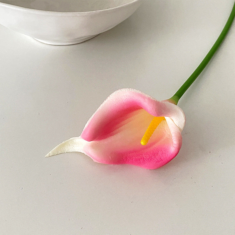 Mini PU Calla Lily Faux Flowers - Perfect for Wedding Bouquets, Home Decor, and Photography Props - Durable, Realistic Design for Lasting Beauty