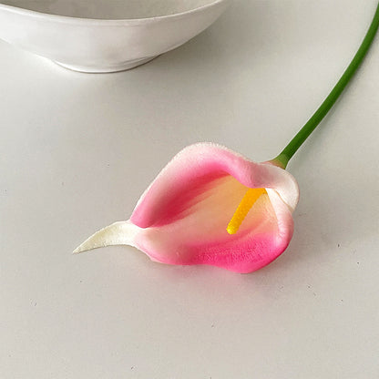 Mini PU Calla Lily Faux Flowers - Perfect for Wedding Bouquets, Home Decor, and Photography Props - Durable, Realistic Design for Lasting Beauty