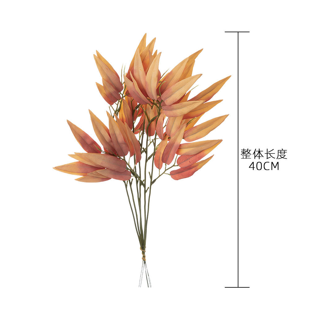 Realistic Bamboo Leaf and Branch Flower Bouquet - Faux Greenery for Weddings, Home Decor, and Boho-Inspired Events - Trendy INS Style Art Piece YC1095