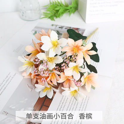 Luxurious Artificial Flower Bouquet for Stylish Home Décor –  Faux Floral Arrangement Supplies for DIY Flower Arranging and Silk Flower Art