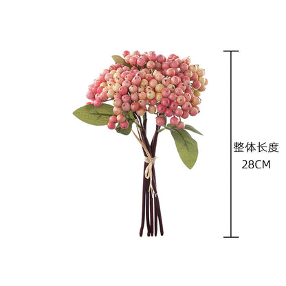 Elegant Artificial Berry-Stem Floral Arrangement for Home Décor – Vibrant Silk Flowers and Lifelike Fruits, Perfect for Any Space – Model GF13645