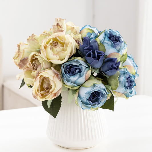 10-Piece Realistic Faux Rose Bouquet for Weddings – Perfect for Home Decoration, Elegant Gift, and Lasting Keepsake